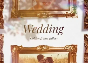 Videohive Wedding Golden Frame Gallery 60680966