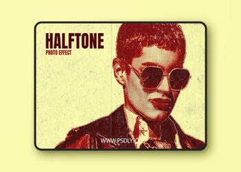 Aged Halftone Photo Effect for Photoshop