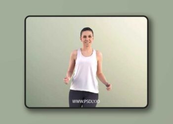 Athletic Woman Running low poly 3d model