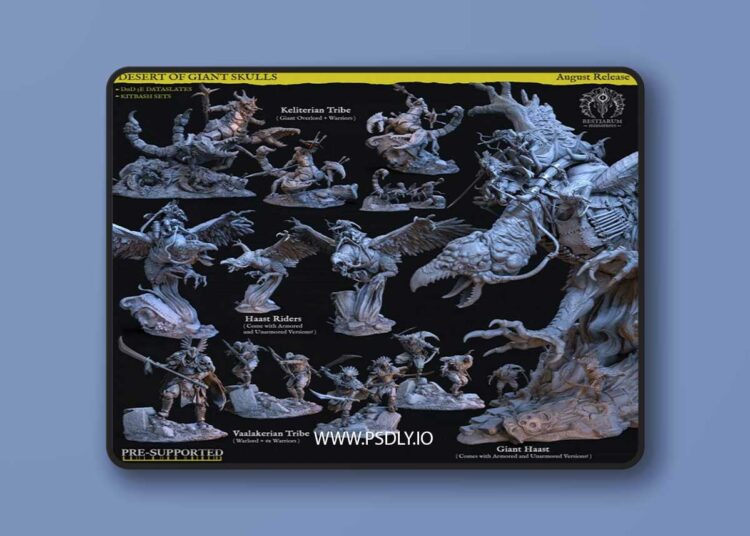 Bestiarum Miniatures – August 2021 – Desert of Giant Skulls – 3D Print Model 1 Bestiarum Miniatures – August 2021 – Desert of Giant Skulls – 3D Print Model