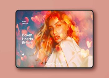 Bokeh Hearts Overlay Photo Effect for Photoshop
