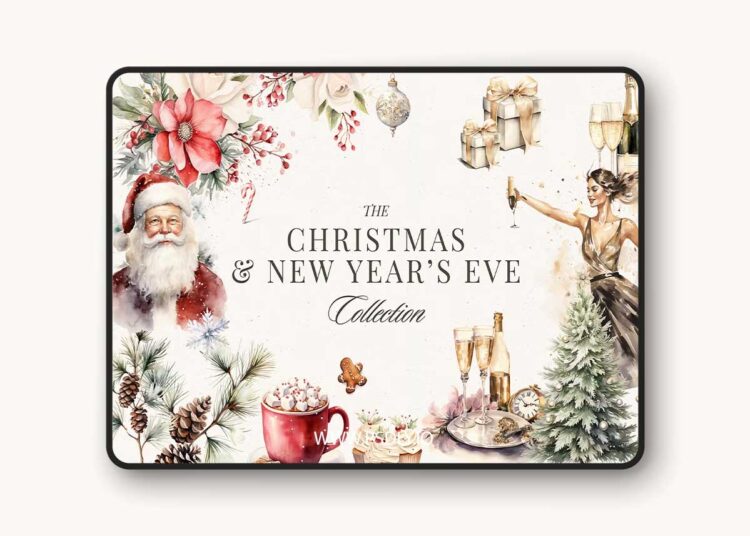 CreativeMarket - Christmas Watercolor Collection 1 Christmas Watercolor Collection