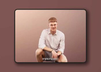 Crouching Man In Summer Outfit low poly 3d model