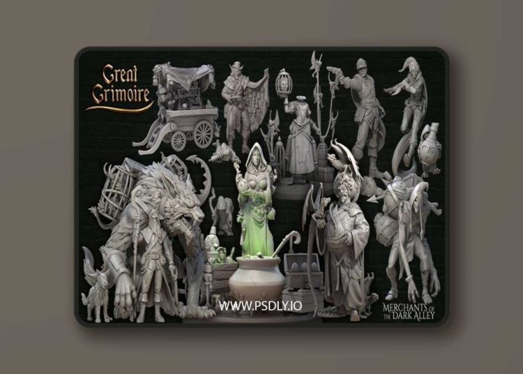 Great Grimoire – Merchants of the Dark Alley – 3D Print Model 1 Great Grimoire – Merchants of the Dark Alley – 3D Print Model