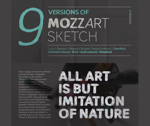 Mozzart Sketch Font Family 9xOTF 1 Mozzart Sketch Font Family