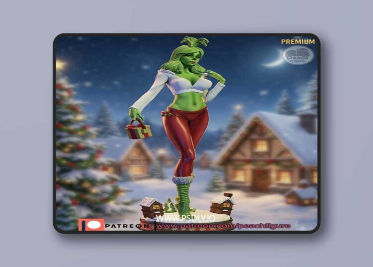 Peach Figure – Female Grinch – 3D Print Model STL 1 Peach Figure – Female Grinch – 3D Print Model STL