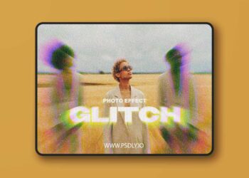 Retro Screen Glitch Photo Effect for Photoshop