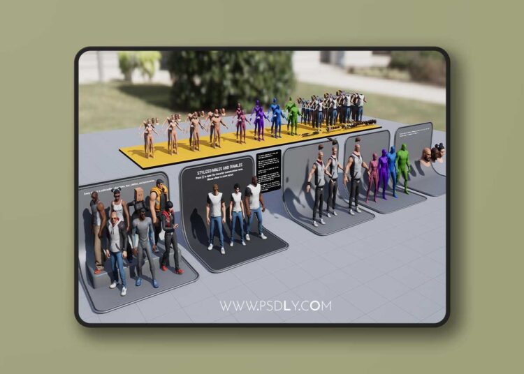 Stylized Male and Female characters, with assets and UI (4.27 and 5.0 – 5.7) 1 Stylized Male and Female characters, with assets and UI (4.27 and 5.0 – 5.7)