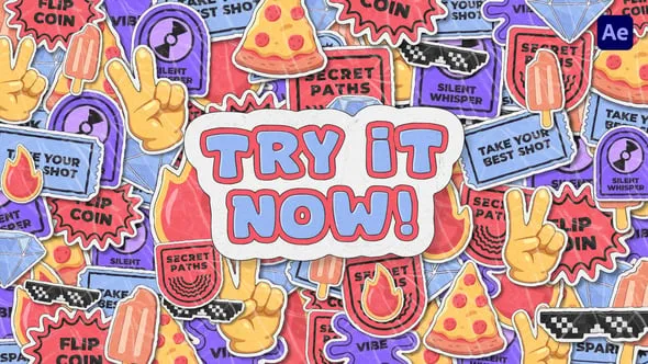 Videohive - Cartoon Stickers Transitions - 60925511 1 Videohive Cartoon Stickers Transitions 60925511