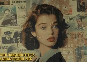 Videohive Retro Paper Transition Effects – Old Film Grunge Texture Pack For DaVinci Resolve 60940842