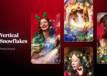 Videohive Vertical Snowflakes Transitions 61007955