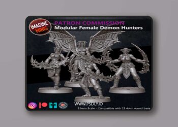 Imagine Minis – Modular Female Demon Hunters – 3D Print Model