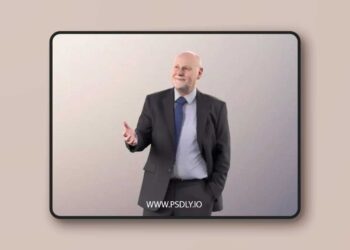 Old businessman standing explaining hand in pocket 3D model