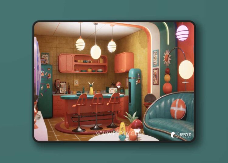 Retro Pop Art Living Space Environment (5.7) 1 Retro Pop Art Living Space Environment (5.7)