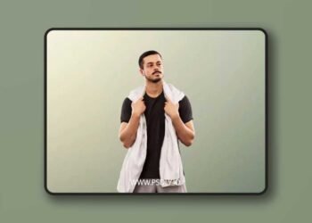 Standing Athletic Man With Towel low poly 3d model