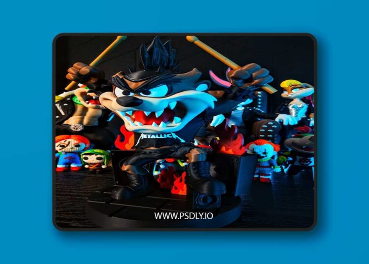 Taz Rockstar – Taz Metal Vibes – 3D Print Model 1 Taz Rockstar – Taz Metal Vibes – 3D Print Model