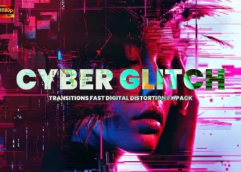 Videohive Cyber Glitch Transitions – Fast Digital Distortion FX Pack 61468336