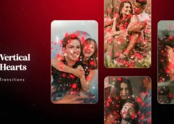 Videohive Vertical Hearts Transitions 61547206