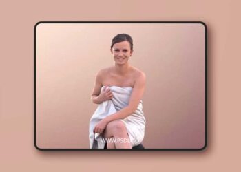 Young Girl Sitting In A Sauna With Towel 3D Model