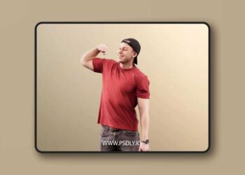 Young Man With Sports Bag Flexing His Biceps 3D model