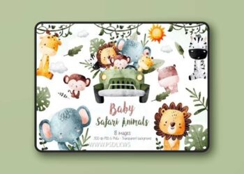 Baby Safari Animals Clipart