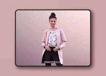 Fashionable Standing Girl low poly 3d Model