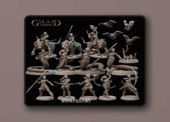 Galaad Miniatures – Amazons and Nagas – 3D Print Model