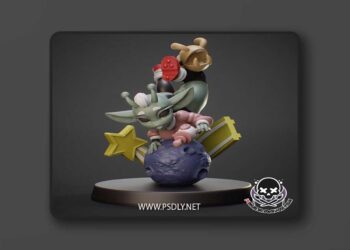Jigglystix – Retro Alien Ranger Gobbo – 3D Print Model STL