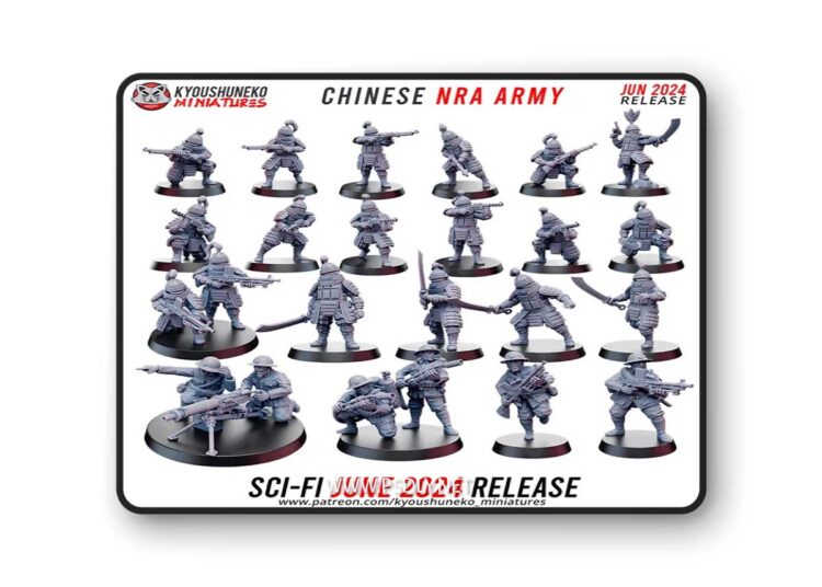 Kyoushuneko Miniatures – June 2024 Sci-Fi Release – Chinese NRA Army WW2 – 3D Print Model 1 Kyoushuneko Miniatures – June 2024 Sci Fi Release – Chinese NRA Army WW2 – 3D Print Model