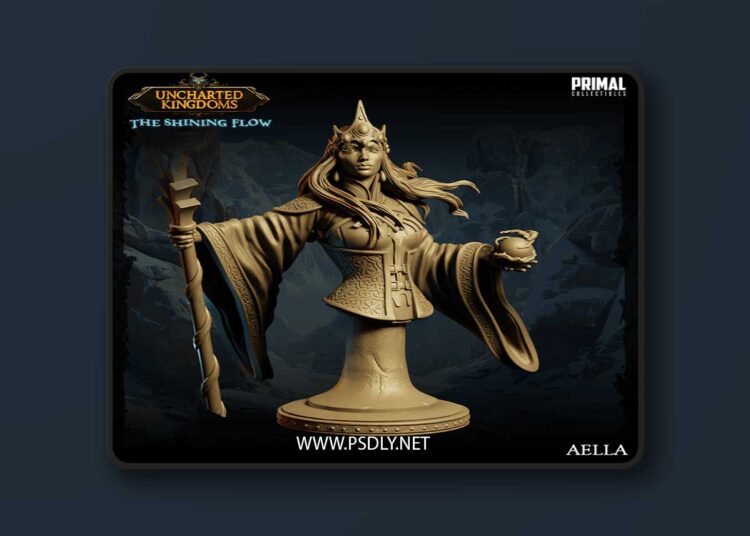 Mage Queen – Aella Bust – 3D Print Model 1 Mage Queen – Aella Bust – 3D Print Model