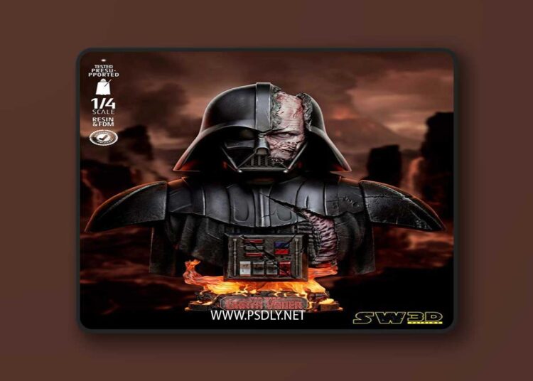 SW3D – Darth Vader Battle Damage Portrait Bust – 3D Print Model STL 1 SW3D – Darth Vader Battle Damage Portrait Bust – 3D Print Model STL