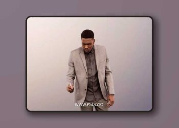 Standing Elegant Black Man Writing low poly 3d model