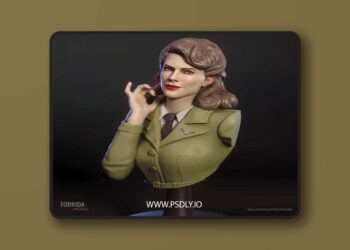 Torrida Minis – Peggy Carter from Captain America Bust – 3D Print Model STL