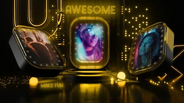 Videohive - 3D Luxury Neon Intro Gold Fun Slideshow - 62111150 1 Videohive 3D Luxury Neon Intro Gold Fun Slideshow 62111150