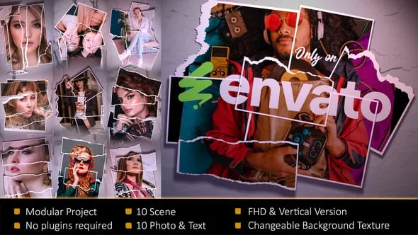Videohive - Ripped Photo Frame Slideshow - 61995024 1 Videohive Ripped Photo Frame Slideshow 61995024