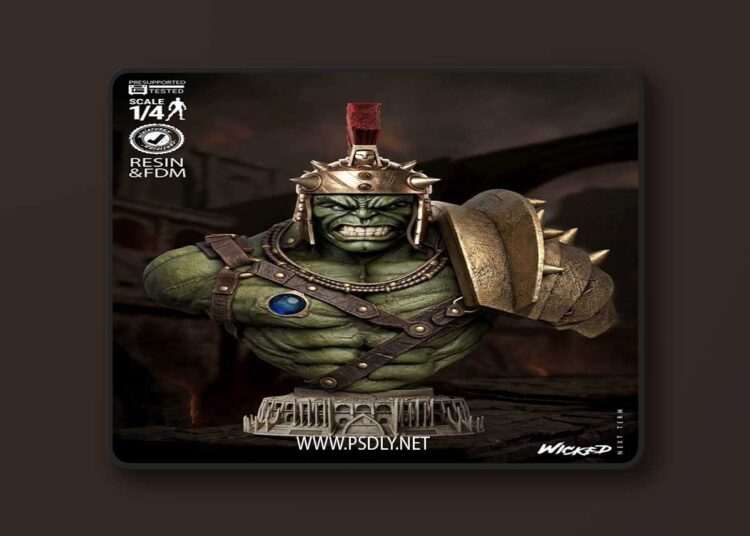 Wicked – Planet Hulk Portrait Bust – 3D Print Model STL 1 Wicked – Planet Hulk Portrait Bust – 3D Print Model STL