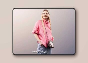Young Sweet Girl Bangs Pullover Shopping Bag Purse 3D Model