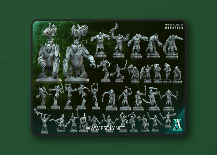 Archvillain Games – Primal Warlords – Warbreed – 3D Print Model 1 Archvillain Games – Primal Warlords – Warbreed – 3D Print Model