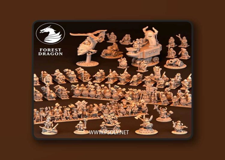 Forest Dragon – Dwarves Army Pack – 3D Print Model 1 Forest Dragon – Dwarves Army Pack – 3D Print Model