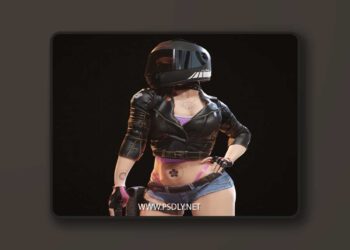 Lady Biker 3D Model