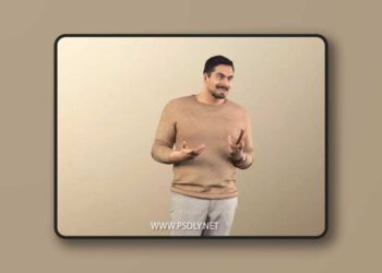Man standing casual explaining pullover 3D Model
