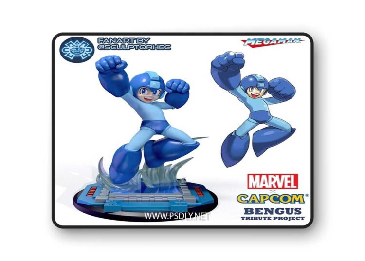 Marvel vs Capcom – Bengus Style Mega Man – 3D Print Model STL 1 Marvel vs Capcom – Bengus Style Mega Man – 3D Print Model STL