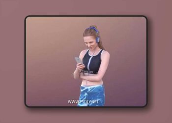 Music Athletic Woman low poly 3d Model