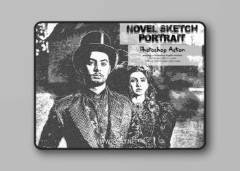 Novel Sketch Portrait Photoshop Action