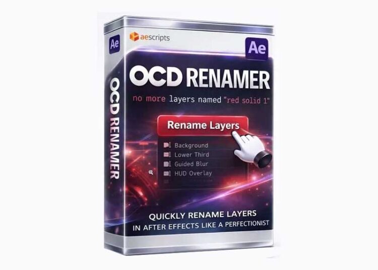 Aescripts - OCD Renamer v1.1.6b 1 OCD Renamer v1.1.6b