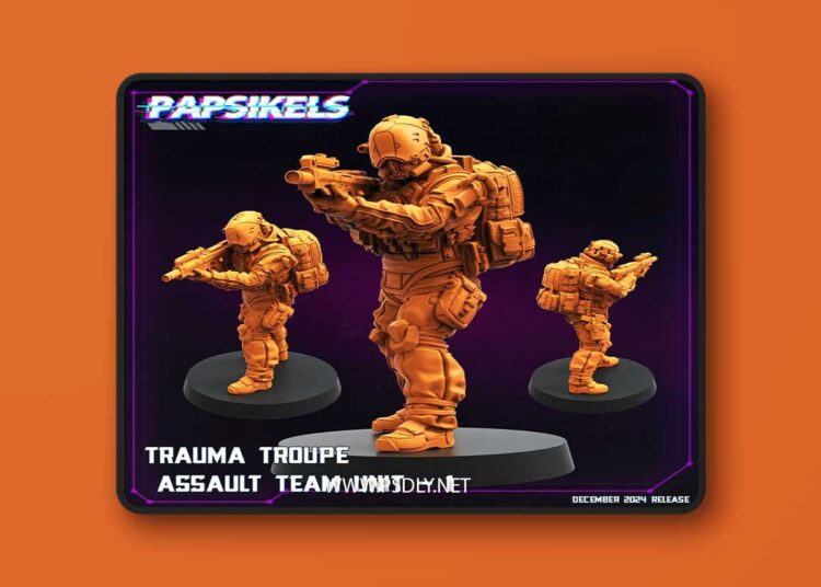 Papsikels Miniatures – Trauma Troupe Assault Team – 3D Print Model 1 Papsikels Miniatures – Trauma Troupe Assault Team – 3D Print Model