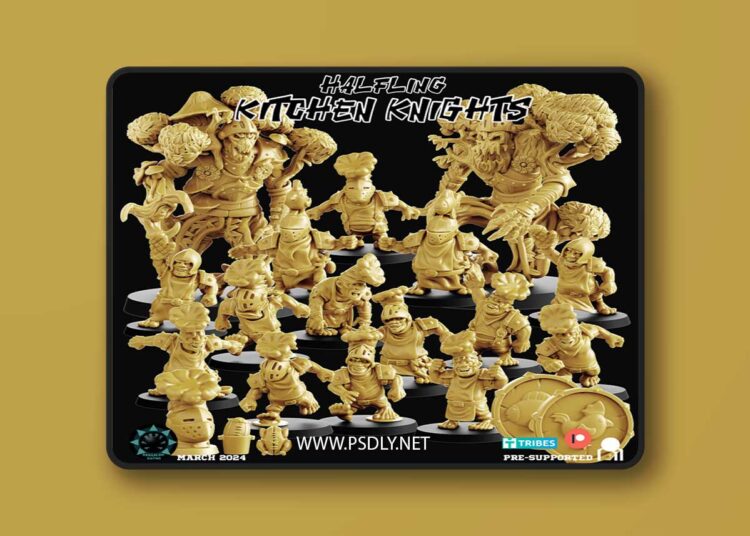 Realm of Paths – Halflings – Kitchen Knights – Fantasy Football – 3D Print Model 1 Realm of Paths – Halflings – Kitchen Knights – Fantasy Football – 3D Print Model