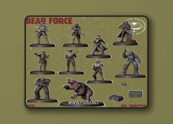 Vermilion Miniatures – Bear Force – 3D Print Model