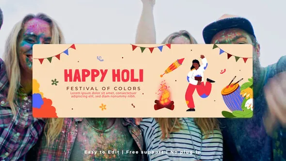 Videohive - Holi Horizontal Banner - 62223768 1 Videohive Holi Horizontal Banner 62223768