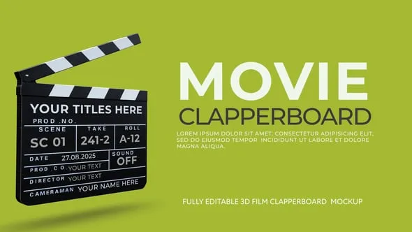 Videohive - Movie Film Clapperboard Mockup - 59209144 1 Videohive Movie Film Clapperboard Mockup 59209144